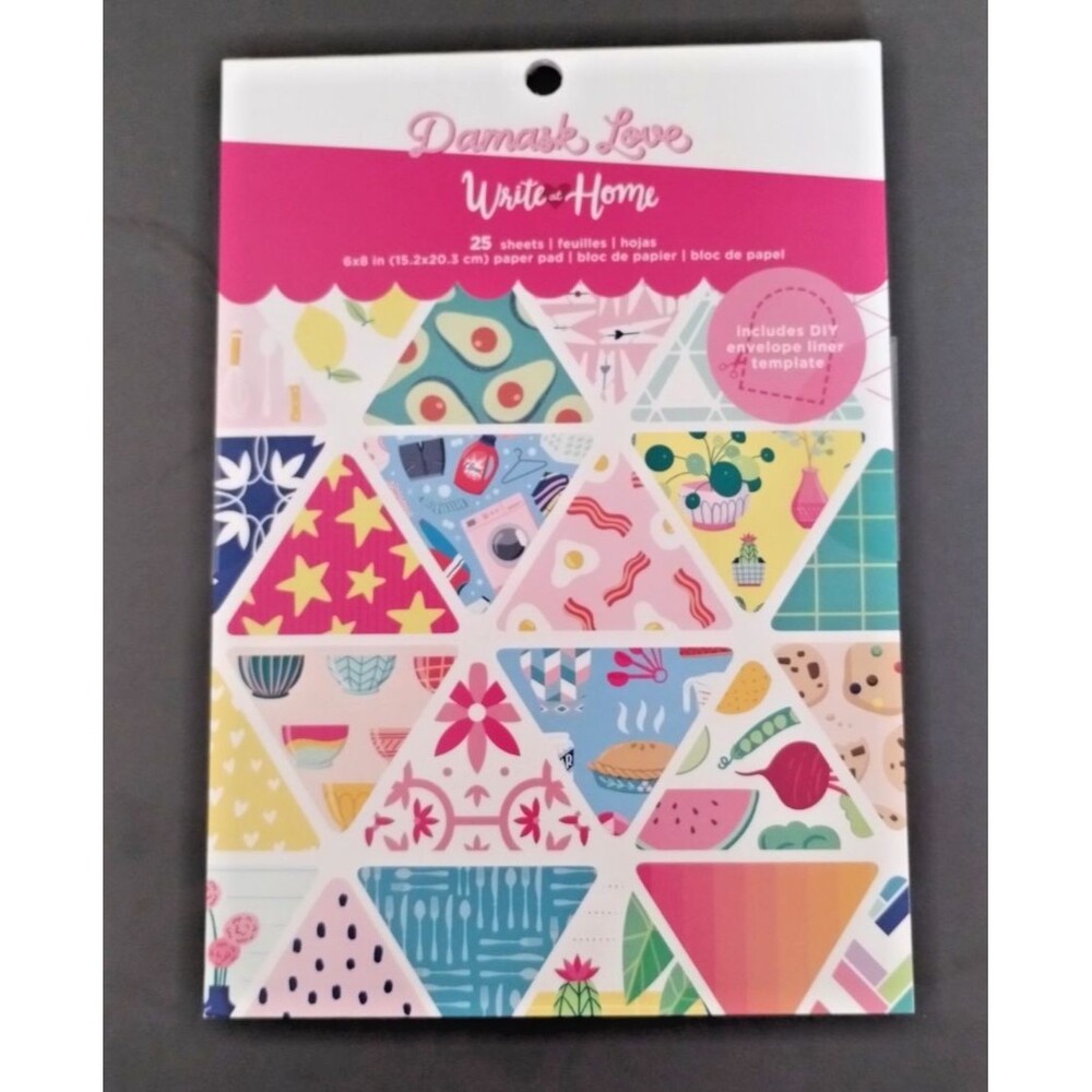 American Crafts 6" x 8" Paper Pad, Damask Love, Write at Home, 25 Pages - NEW